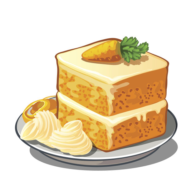 盘上美味的胡萝卜蛋糕图片下载