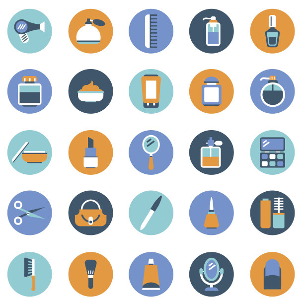 美容和化妆图标集图片下载