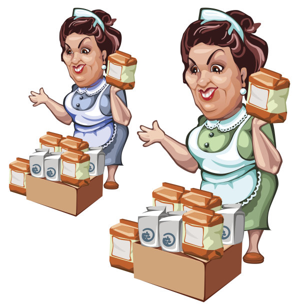 成年妇女销售产品，盐和糖图片下载