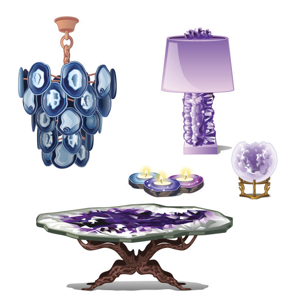 豪华家具室内装饰采用紫水晶图片下载