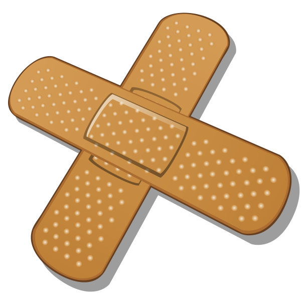 白色背景粘贴绷带。向量图片下载