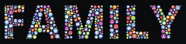 家庭互联网圈矢量图形插图。图片下载