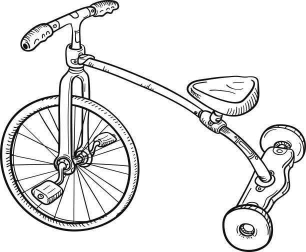 Vintag玩具自行车在黑色和白色图片下载