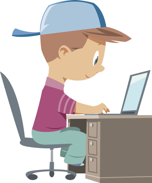 男孩和计算机图片下载