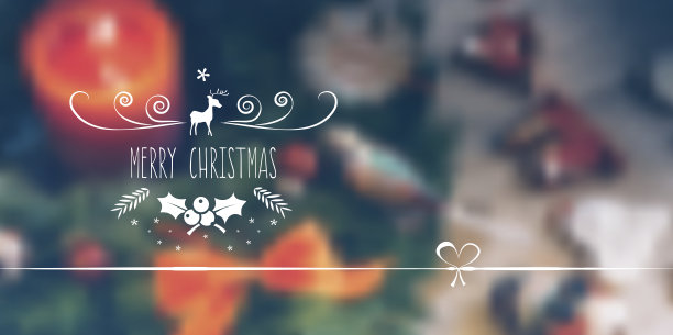 复古圣诞线艺术Abel在模糊的圣诞背景图片下载