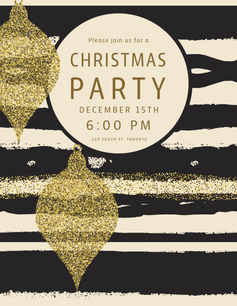 复古风格的几何节日贺卡与黄金闪闪发光的设计图片下载