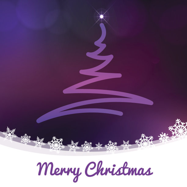 圣诞树暗紫色，祝圣诞快乐图片下载