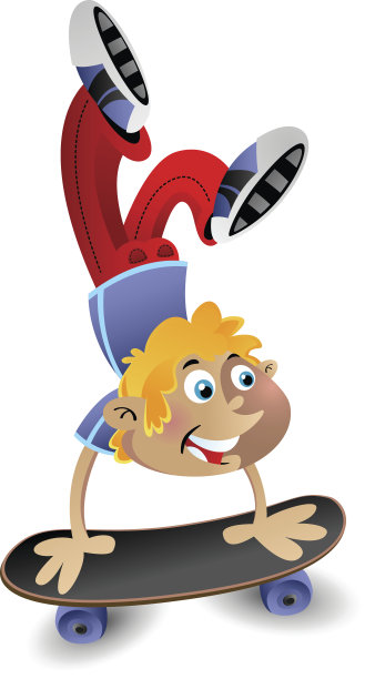 手倒立在滑板上素材图片