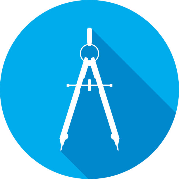 起草罗盘图标剪影素材图片