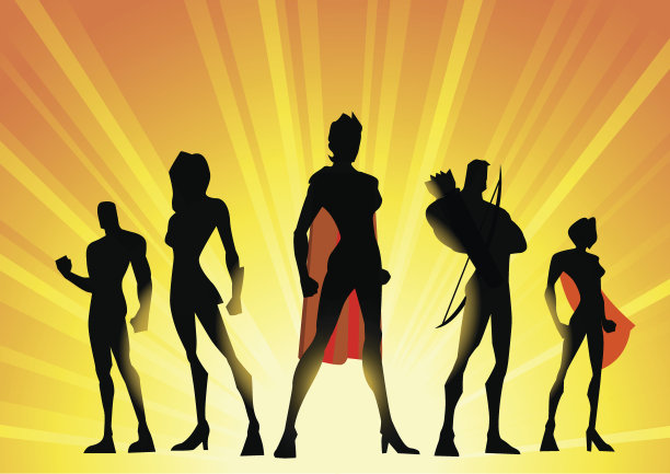 女士领导的超级英雄团队素材图片