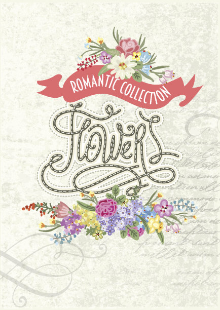 复古背景上的花朵图片下载