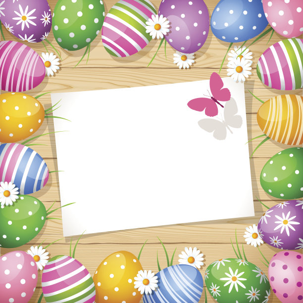 带空白纸的复活节彩蛋图片下载