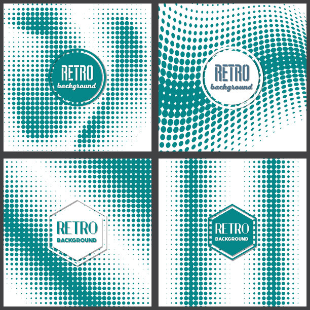 复古半色调风格的背景设计模板图片下载