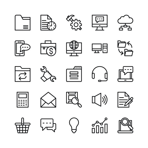 数字营销线向量图标图片下载