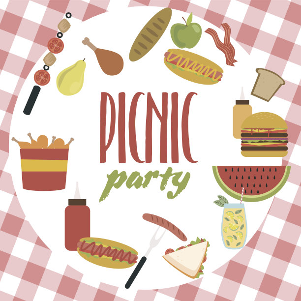 夏日野餐派对卡片图片下载