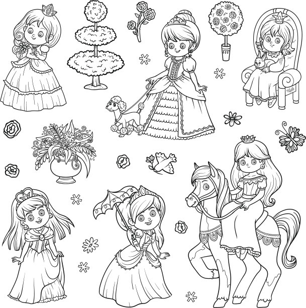 黑白两色的公主图片下载