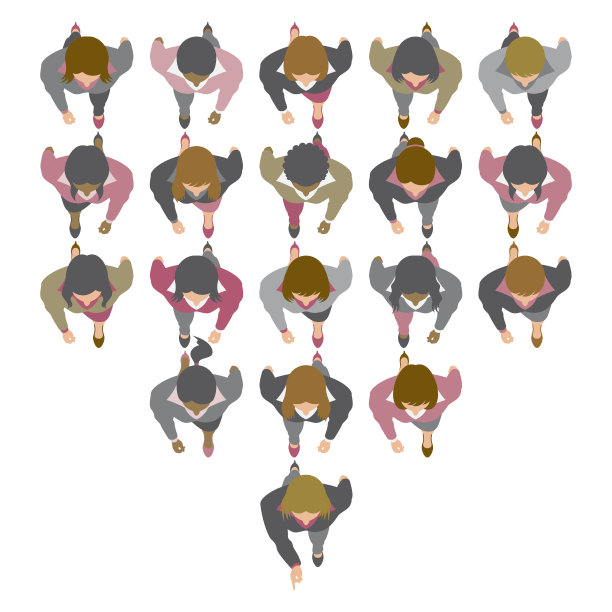 女性业务团队从上面往同一个方向走图片下载