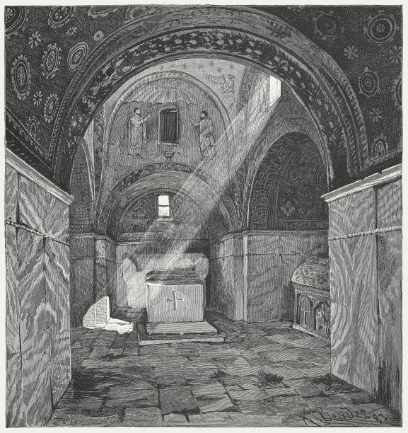 加拉·普拉西迪亚陵墓(约390-450年)，罗马最后一位皇后，意大利拉文纳图片下载