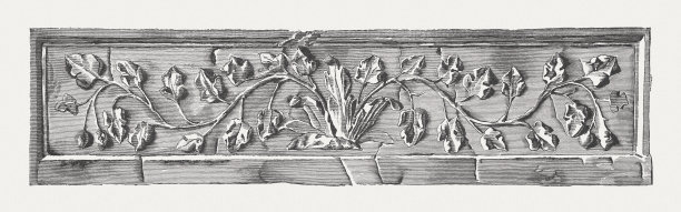 来自古罗马的叶子装饰，木刻，出版于1884年图片下载