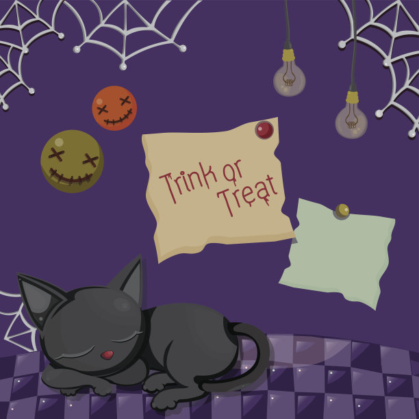 万圣节卡模板。图片下载