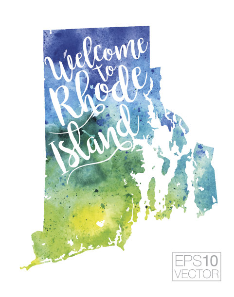 欢迎来到罗德岛矢量水彩地图图片下载