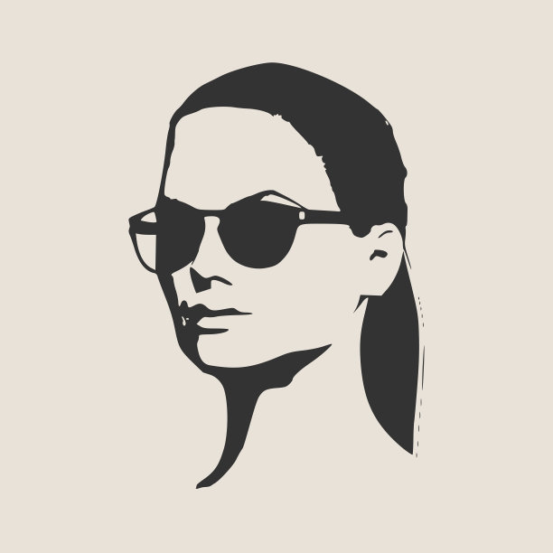 一个戴着黑墨镜的漂亮女人的肖像。图片下载