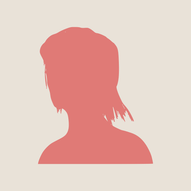 一个女性头部的剪影。脸半转视图。图片下载