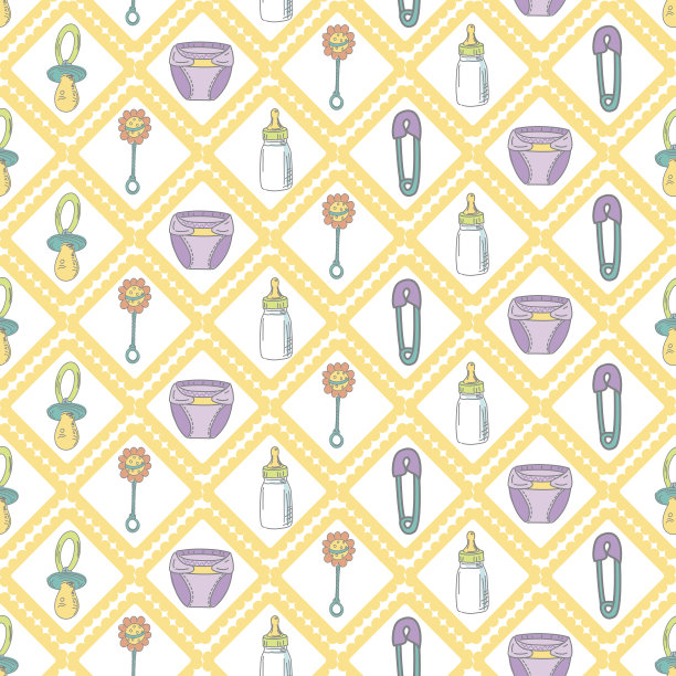 无缝婴儿背景图案图片下载