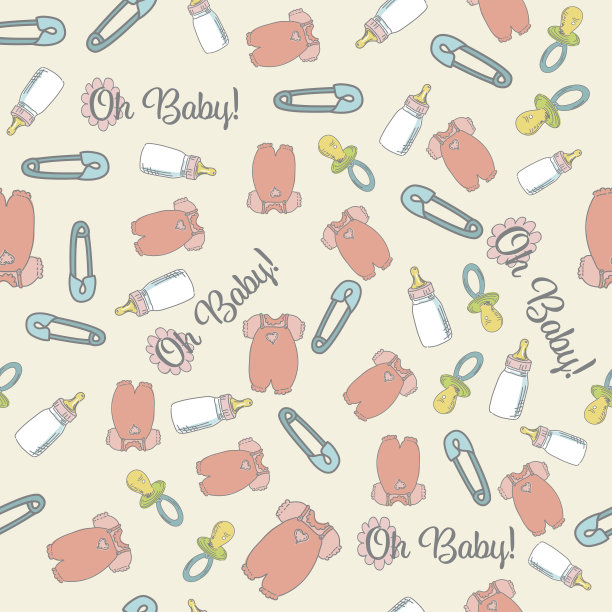 无缝婴儿背景图案图片下载