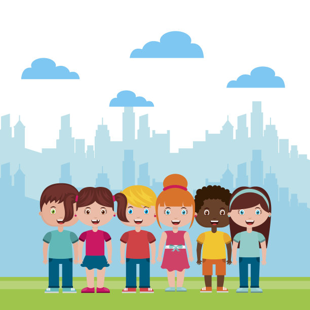 美丽的儿童游乐场和孩子们玩耍图片下载