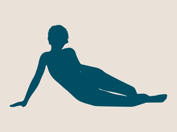 一个女人独自躺在地板上图片下载