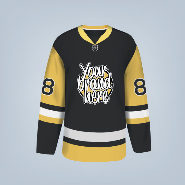 矢量插图曲棍球队球衣模板图片下载