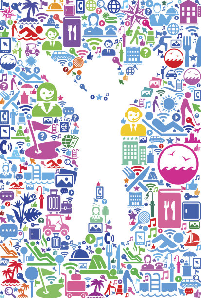 盖伊度假酒店和酒店行业图标背景图片下载