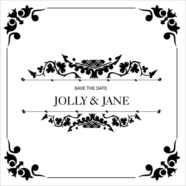 花卉婚礼邀请模板-插图图片下载