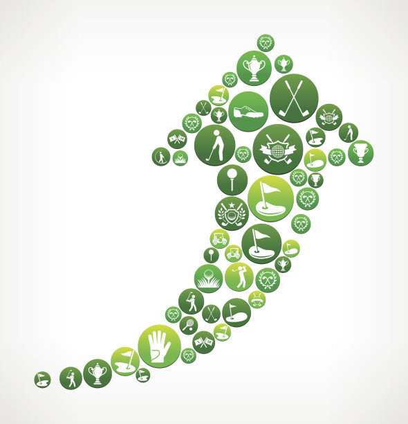 高尔夫和高尔夫球绿色矢量按钮图案上的向上箭头图片下载