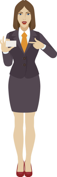 女商人指着名片图片下载