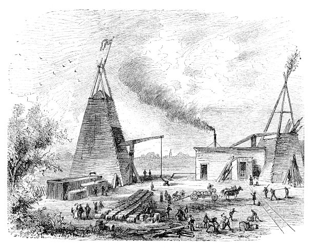 1881年，在德国欧尔海姆的石油钻塔发现石油图片下载