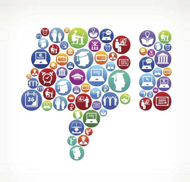 反对电子学习和大学教育矢量按钮模式图片下载