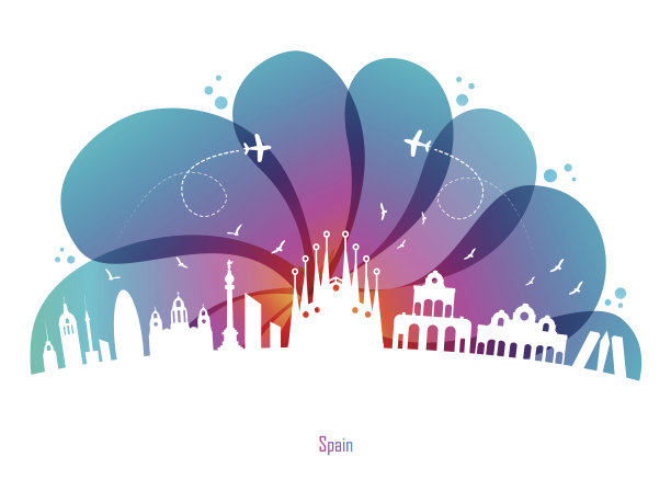 彩色水滴和西班牙图片下载