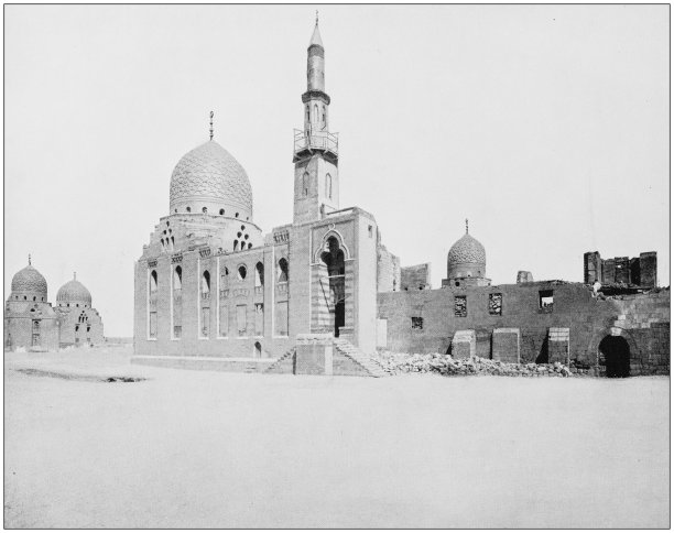 圣地、埃及和中东古迹老照片：苏丹巴尔库克墓图片下载