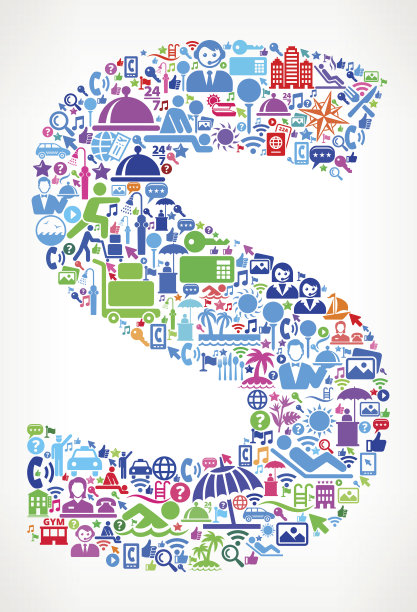 字母S度假酒店和酒店行业图标背景图片下载