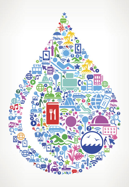 水滴度假村酒店和酒店行业图标背景图片下载