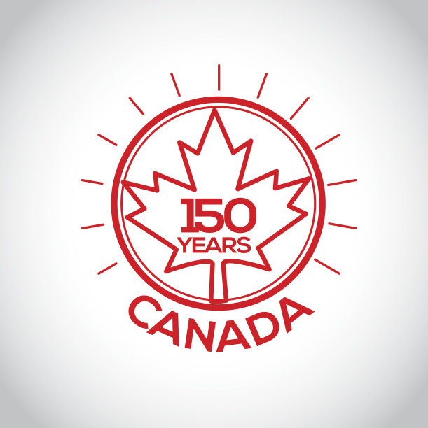 加拿大150周年纪念标签设计图片下载