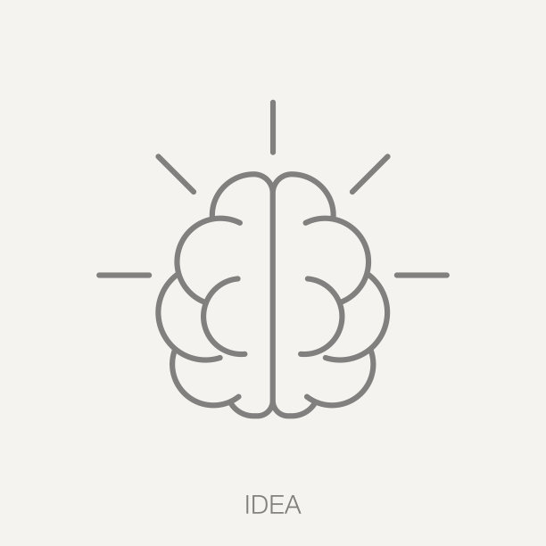 在灰色背景上的想法图标图片下载
