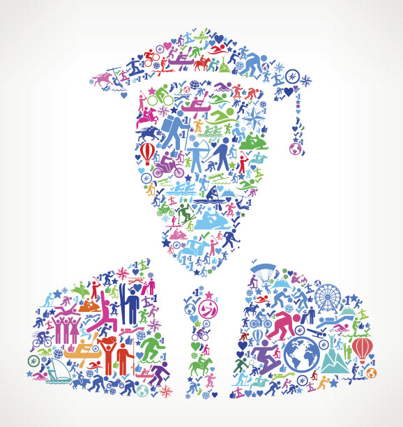 毕业面主动生活方式矢量图标模式图片下载