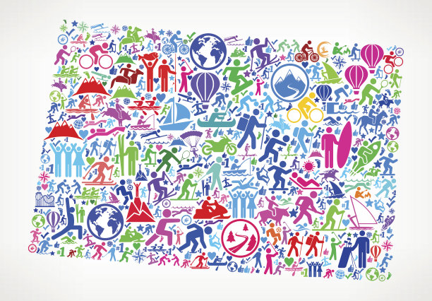 科罗拉多好玩冒险旅行矢量图标背景图片下载