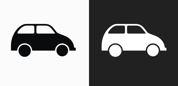 汽车图标上的黑色和白色矢量背景图片下载