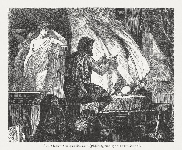 普拉克西特利斯工作室(约公元前390-320年)，古希腊雕塑家，1880年出版图片下载