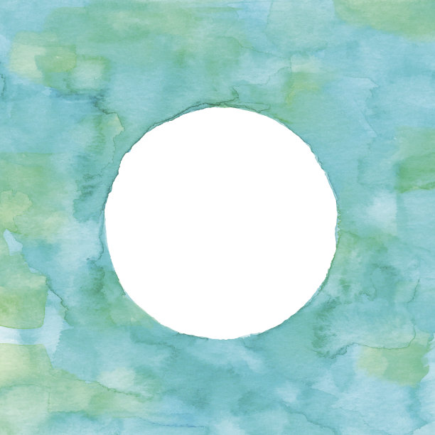 水彩圈框绿色图片下载