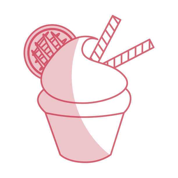 小美味奶油蛋糕矢量插图图形设计图片下载